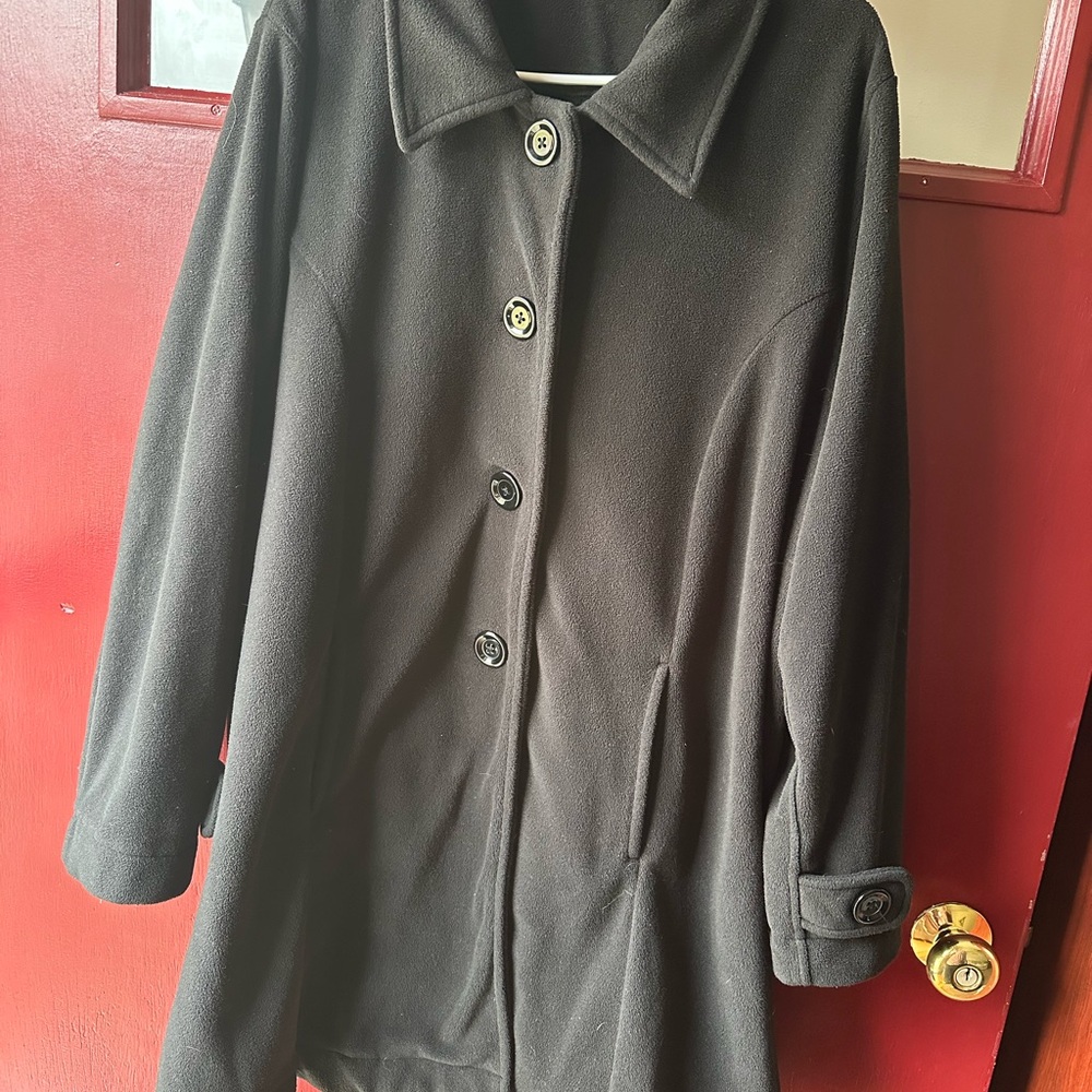 Roaman's Elegant Black Pea Coat